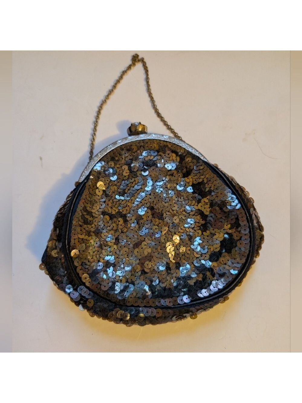 Vintage Sequin Evening Clutch Bag Made In England In VGUC